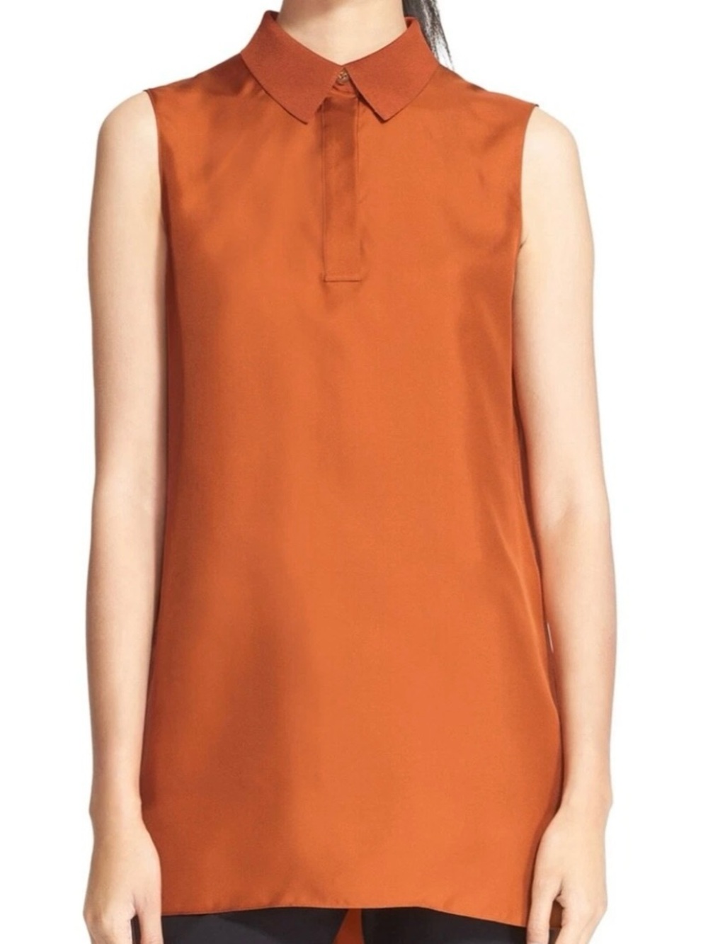 rag & bone Sleeveless Collared Shell Top in Brown